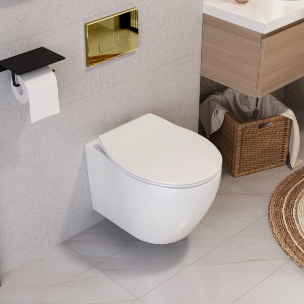 Cadru cu rezervor incastrat pentru WC, Clapeta de actionare inclusa F Light Gold - Img 10