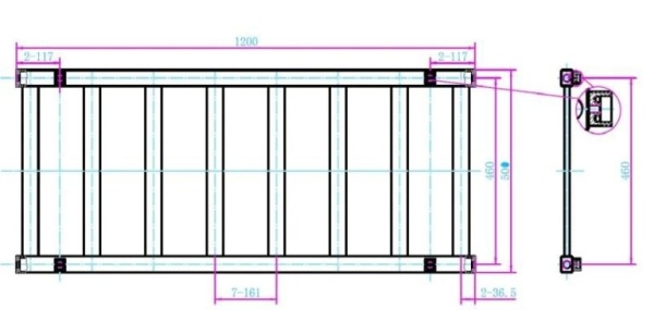 Calorifer de baie Portprosop 120x50cm, Cube Crom , Culoare Crom - Img 2