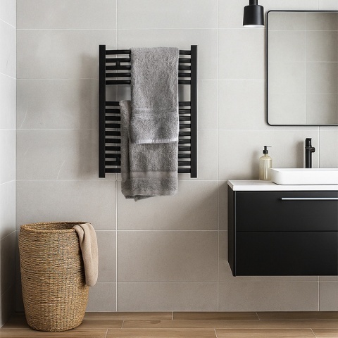 Calorifer vertical GAMA-BL-1 pentru baie 120x50, negru - Img 4