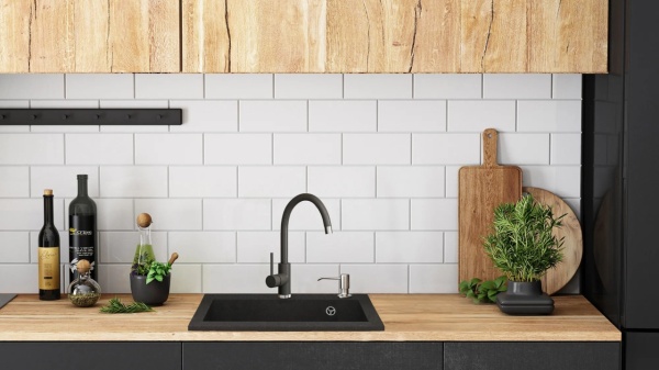 Chiuveta bucatarie Granit West XL black dots - Img 2