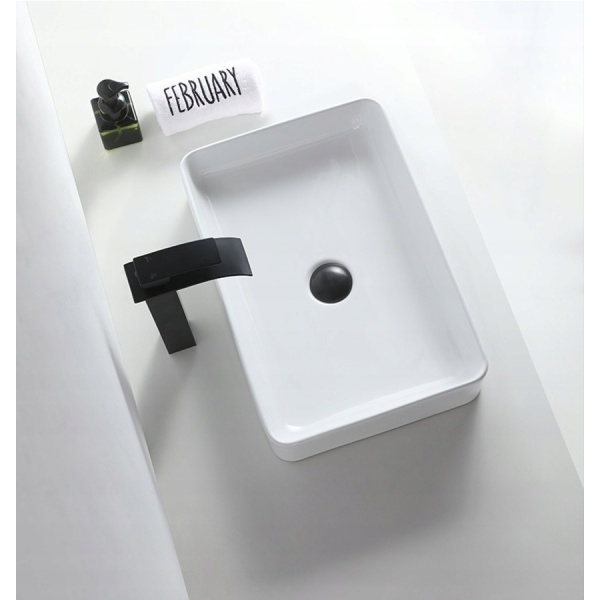 Chiuveta De Blat PRO CUBIC 61, 61,5 x 41 x 11,5 cm, Montaj Pe Blat, Design Deosebit, Forma Dreptunghiulara, Ceramica Sanitara, Alb - Img 2