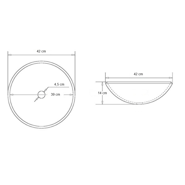Chiuveta De Blat PRO GLASS GOLDEN cu accesorii, 42x42x 14 Cm, Montaj Pe Blat, Design Deosebit, Forma Rotunda, Ceramica Sanitara, Auriu - Img 2