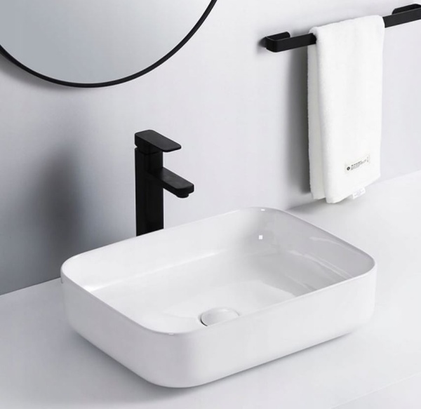 Chiuveta de blat PRO KAYA SLIM, Dimensiuni 60 x 42 x 14 cm, Forma Dreptunghiulara, Ceramica sanitara, Fara gaura baterie, Alb - Img 5