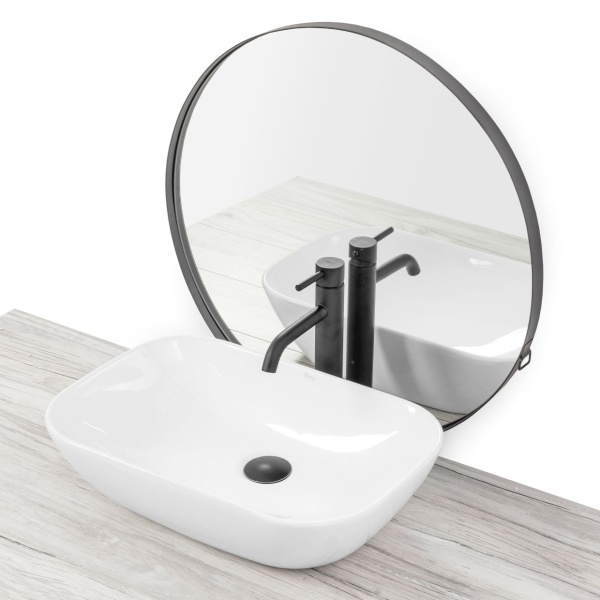 Chiuveta de blat REA Claudia 9447, 51x34 X 13 Cm, Montaj Pe Blat, Design Deosebit, Ceramica Sanitara, Alb - Img 3