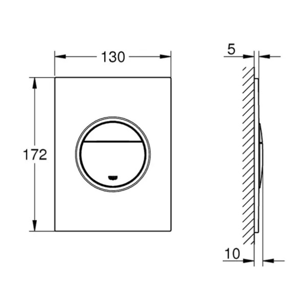 Clapeta de actionare Grohe Nova Cosmopolitan S antracit periat Hard Graphite - Img 3