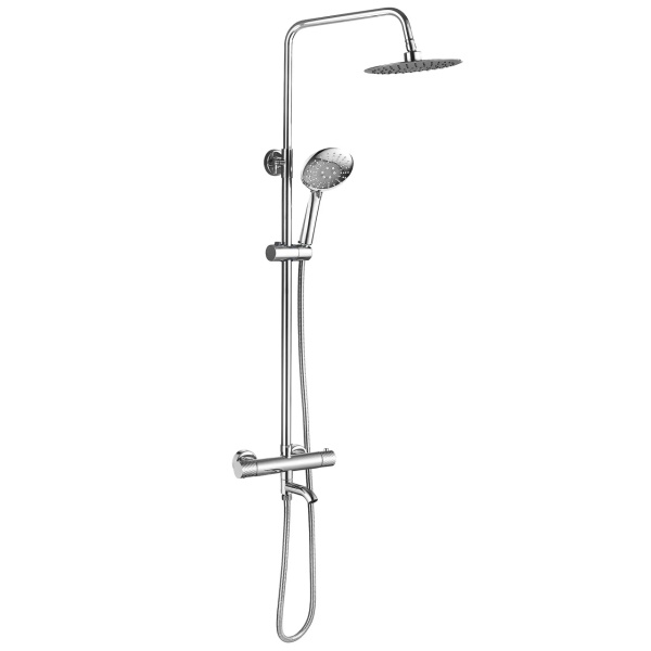 Coloana de dus cu termostat Lungo Diamond, Culoare Crom - Img 2