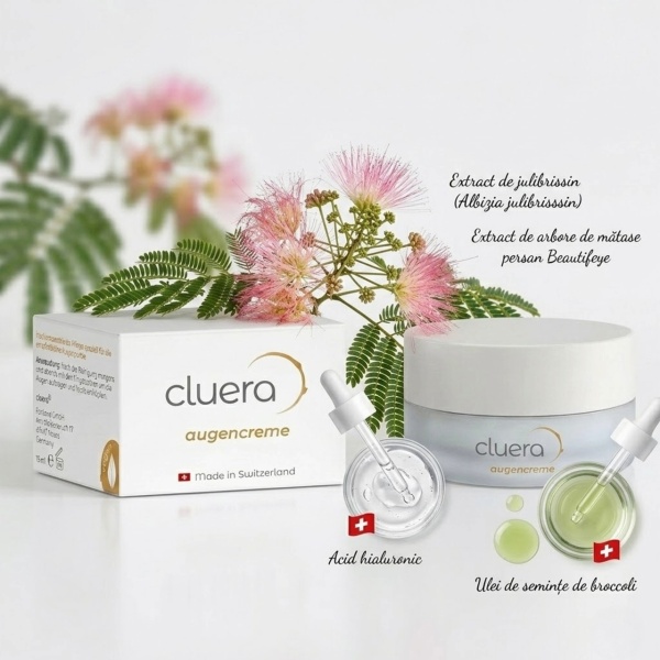Crema de ochi Cluera Clean Care®, Made in Switzerland, cu acid hialuronic, ProRenew Complex, extract maritim de microalge, hidratare intensa, anti-imbatranire - Img 4