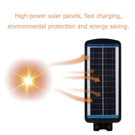 Lampa Solara de Exterior SeveShop cu Telecomanda, Senzor de Miscare, IP65, Rezistenta la Apa, 9000lm, Acumulator Lithium de 15000mAh, Panou Solar Monocristalin 6V/13W, Iluminare Stradala Puternica, 60W, Ideala pentru Parcuri, Strazi si Gradini, Alb - Img 3