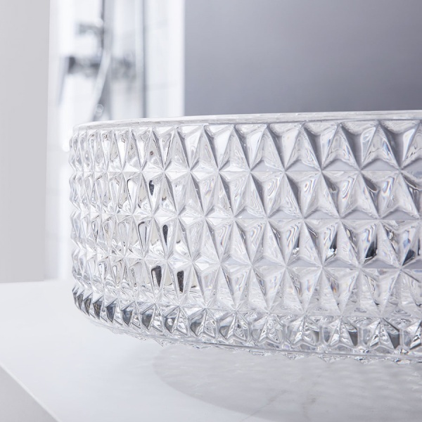Lavoar Cristal VELDMAN pentru blat 39x12 cm,Transparent - Img 4