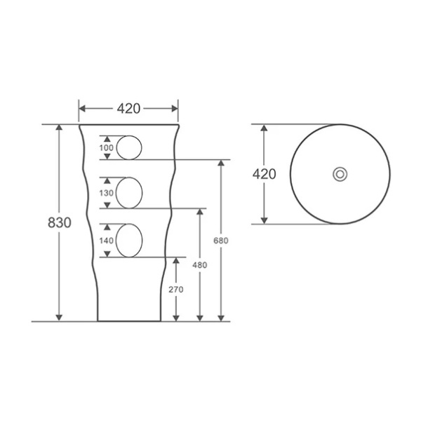 Lavoar freestanding Fluminia Novicia alb 42 cm - Img 3