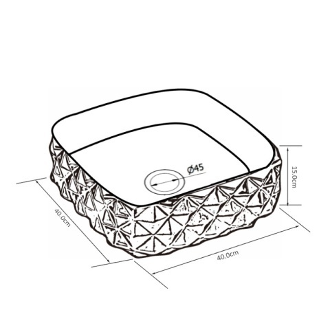 Lavoar pe blat, Pearl, Material Ceramica, Negru Mat, Dimensiune 40X40X15 cm - Img 8