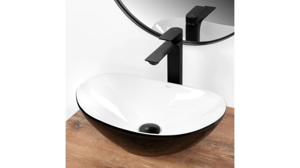 Lavoar pentru blat REA ROYAL MINI black/white - Img 6