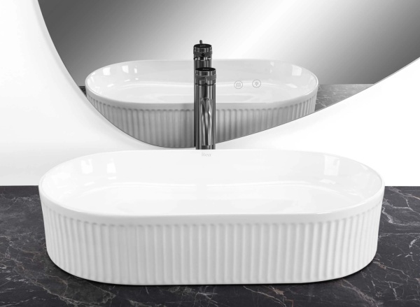 Lavoar pentru blat REA VANDA cu Dimensiune de 60cm, Culoare Alb - Img 3