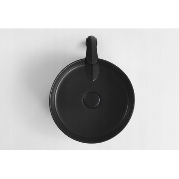 Lavoar PRO VERONA Black, 36x36x12 cm, montaj pe blat, forma rotunda, ceramica sanitara, Negru Mat - Img 4