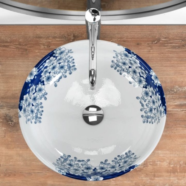 Lavoar REA Fiori rotund, diametru 41 cm,ceramica saniatara - Img 5