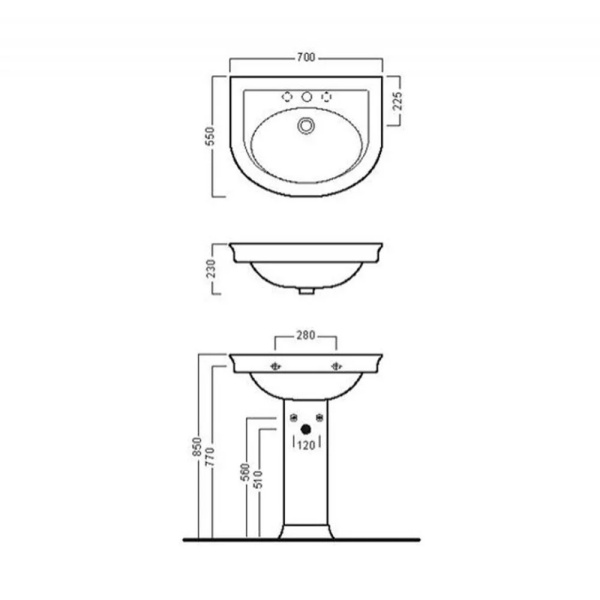 Lavoar suspendat Hatria Dolcevita alb 70 cm - Img 4