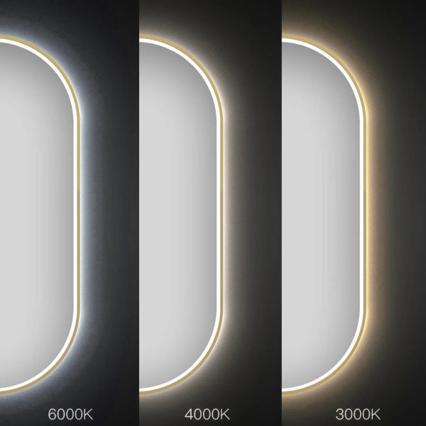 Oglind?? LED OVL 50x100cm, Brush Gold - Img 4