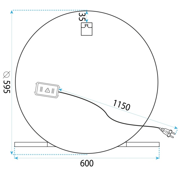 Oglinda LED 60 cm - Img 9