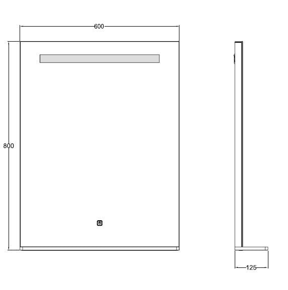 Oglinda LED 60x80cm, Cu polita, Sistem dezaburire, Lumina reglabila, 2Difuzoare Bluetooth - Img 2
