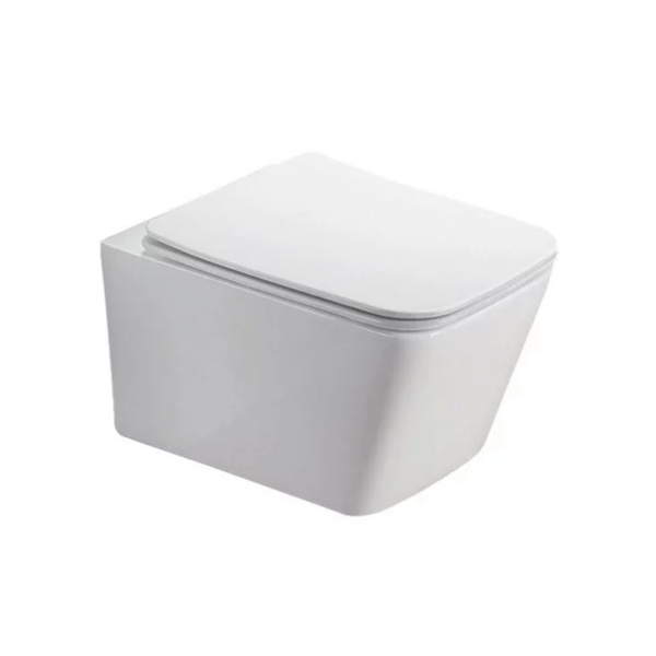 Pachet vas wc suspendat Fluminia Paris, capac softclose si set dus igiena intima auriu cu baterie incastrata Rea Loop - Img 5
