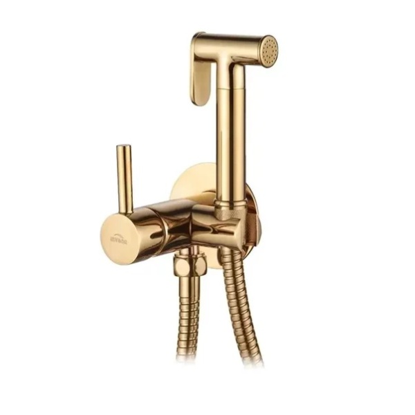 Pachet vas wc suspendat Rea Carlo, capac softclose si set dus igiena intima auriu cu baterie incastrata Invena Bidetta - Img 4