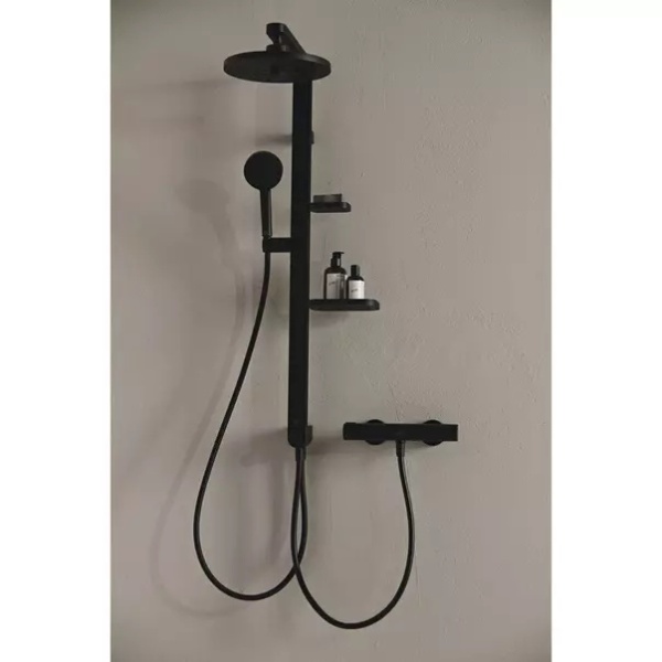 Palarie de dus rotunda din aluminiu Ideal Standard Alu+ negru mat 2 functii - Img 3