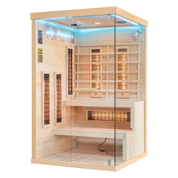 Sauna uscata cu infrarosu si terapie cromatica pentru 2 persoane EP2RS stanga 120 x 120 cm - Img 5