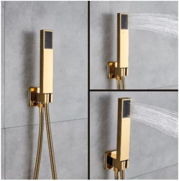 Set Baterie Dus Gold PRO13, Montaj In Perete, 2 Functii, Para Patrata Tip Ploaie 30x30cm - Img 5