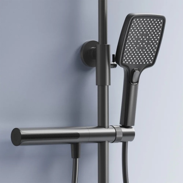 Set de dus REA Pedro, Design Modern cu Termostat, Culoare Titanium - Img 2