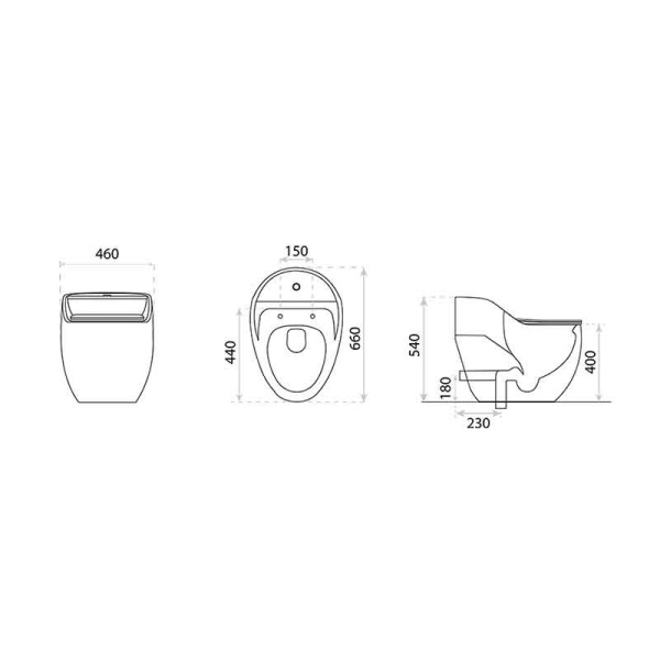 Set vas WC rimless protect cu capac si rezervor Spectrum Olimpos negru mat - Img 3