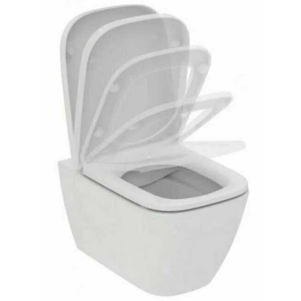 Set vas wc suspendat Ideal Standard I.life B alb cu capac si rezervor cu cadru incastrat si clapeta - Img 4