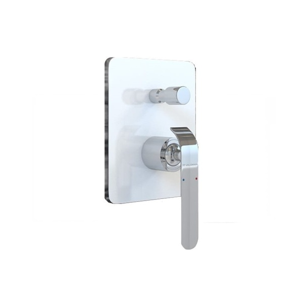 Sistem Complet de Dus PRO, Montaj In Perete,Para Patrata / Rotunda / Dreptunghiulara Tip Ploaie 20x20 - 40x40 Cm, 2 Functii ,Finisaj Crom/Alb - Img 2