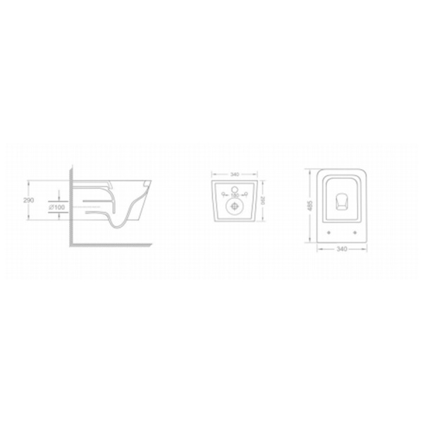 Vas WC PRO INES BLACK MAT, Sistem inovator de spalare Rimless Tornado, Suspendat, Ceramica sanitara - Img 4
