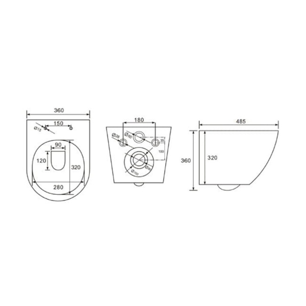Vas WC PRO VERA NEGRU MAT, Capac Slim Premium Soft-Close Inclus , Montaj Suspendat, Ceramica sanitara - Img 3