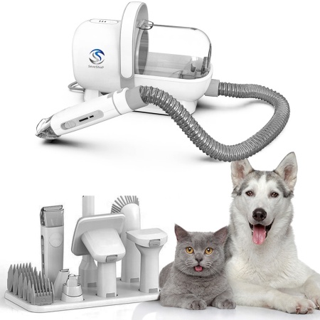 Aspirator 3 in1 pentru toaletarea animalelor de companie SeveShop®, aparat de tuns cu 6 accesorii, pentru descurcarea sau aspirarea parului, perie pentru aspirarea materialelor textile - Img 4