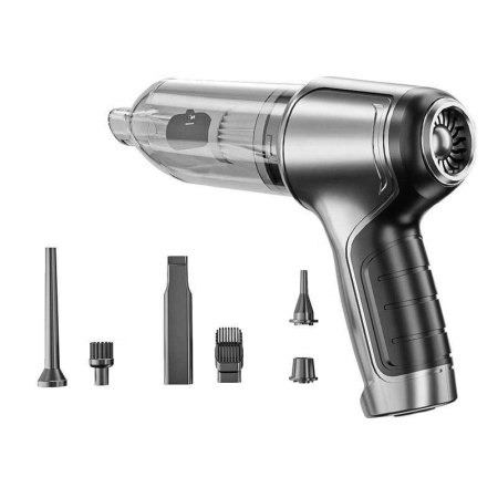 Aspirator de mana SeveShop, 7.4V, 2400 mAh, 0.7l, Putere 63.000 PA, Autonomie 20 minute, cu filtru HEPA, argintiu - Img 2