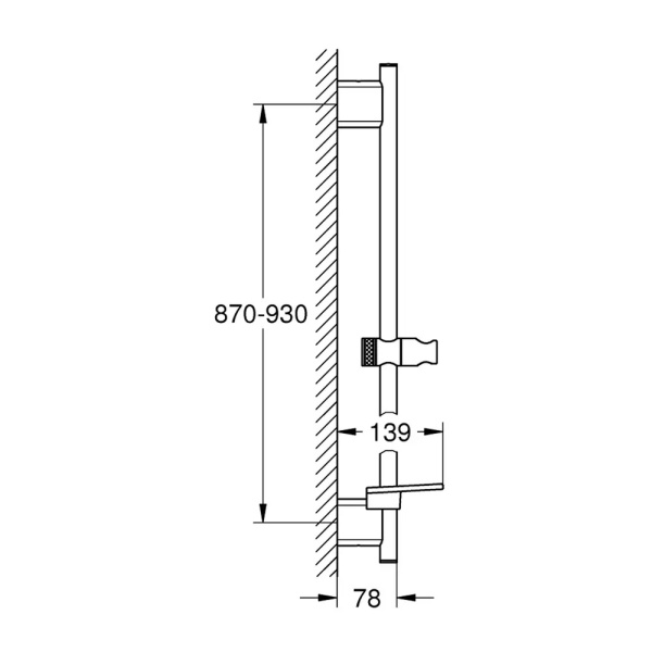 Bara de dus Grohe Rainshower SmartActive, 90 cm, montaj perete, auriu periat Cool Sunrise - Img 4
