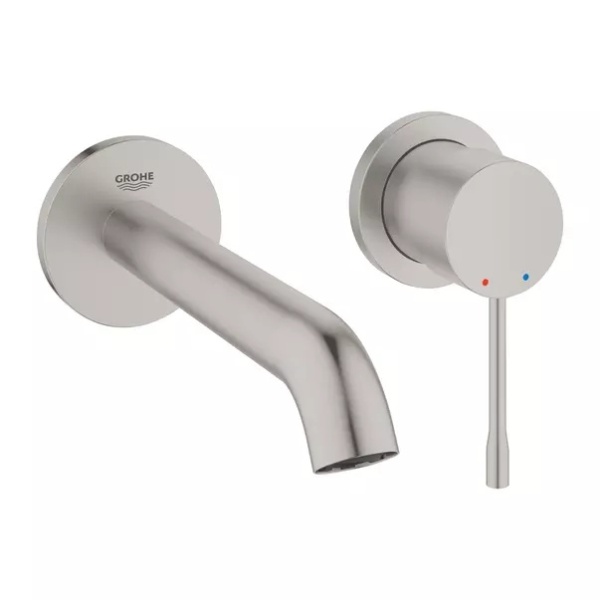 Baterie lavoar incastrata Grohe Essence 18 cm crom periat Supersteel fara corp ingropat - Img 2
