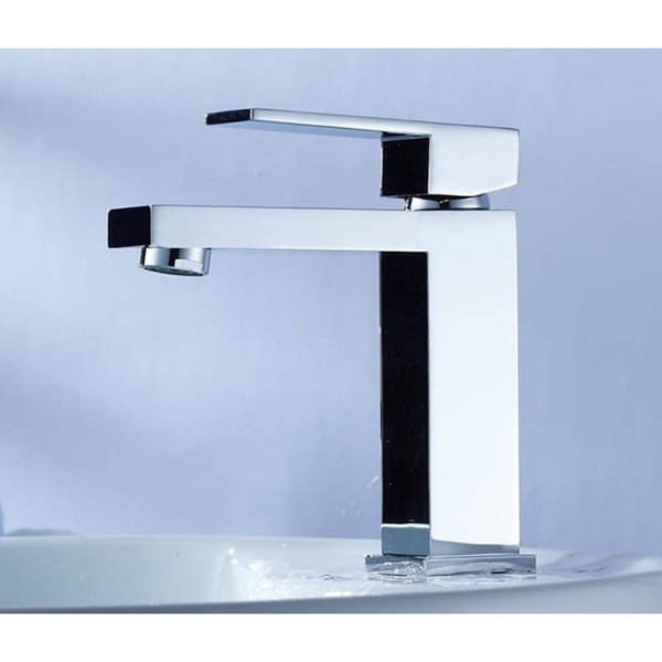 Baterie lavoar PRO QUADRO Crom Low, Montaj pe lavoar, inaltime 18cm, finisaj Crom - Img 2