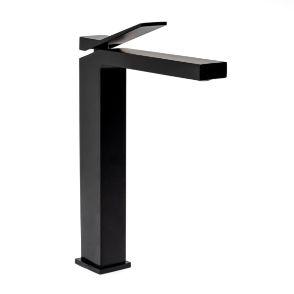 Baterie lavoar REA DUET BLACK HIGH, Montaj pe blat, inaltime 28 cm, finisaj Negru Mat - Img 4