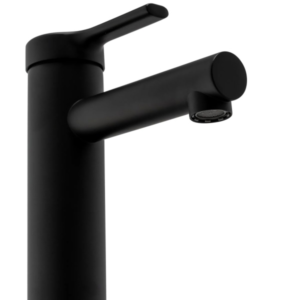 Baterie Lavoar REA PIXEL BLACK LOW, Montaj Pe Blat, Capat Fix, Monocomanda, Inaltime 16.5 Cm, Negru - Img 2