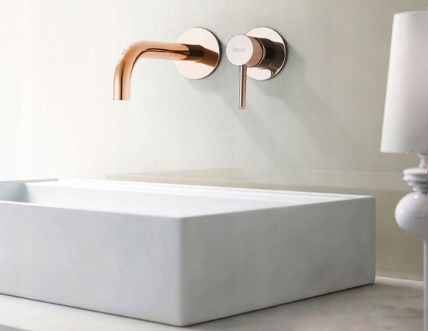 Baterie REA Lungo Rose Gold, montaj incastrat in perete, finisaj Rose Gold - Img 5