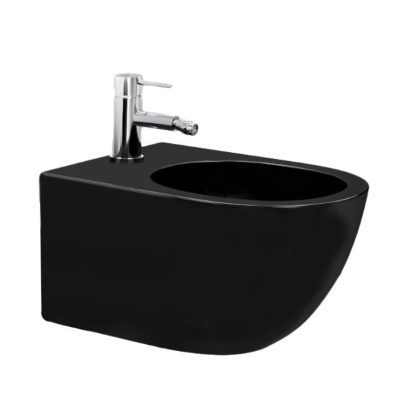 Bideu REA CARLO MINI, 49 x 37 x 33 cm, Montaj Suspendat, Negru Mat - Img 3