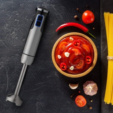 Blender 5 in 1 SeveShop 1000W, Mixer Vertical Profesional, 12 Trepte de Viteza, Smart Blending, Multifunctional pentru Macinare, Pasare, Amestecare, Tocare si Mixare Oua, Design Ergonomic, Accesorii Incluse, Capacitate 600ml, Argintiu - Img 2