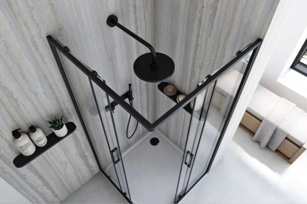 Cabin de du?? Rea City, Dimensiune 90x90cm, Culoare Black - Img 2