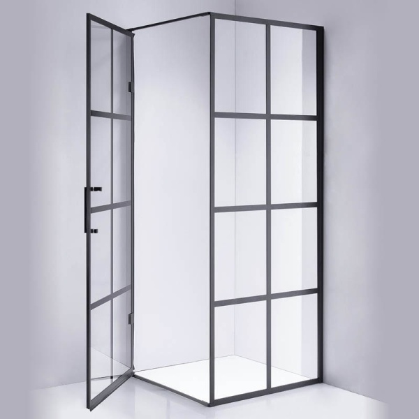 Cabina De Dus BS10B Patrata , Dimensiune 90x90cm , Culoare Negru - Img 5