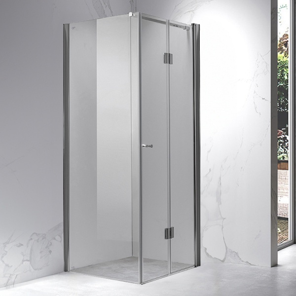 Cabina de dus din sticla securizata cu cadita de dus slim neagra KZ1180B/RIKO 90 x 90 cm - Img 2