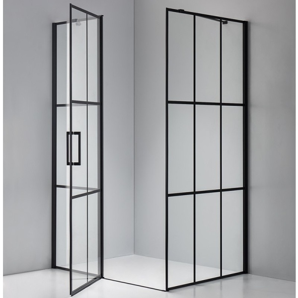 Cabina de dus Dreptunghiulara BS03B, Dimensiune 110x90cm, Culoare Negru - Img 5