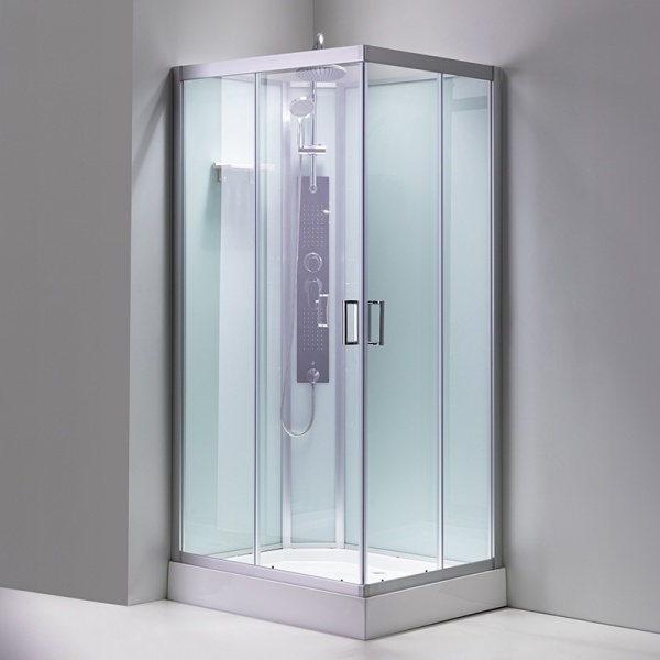 Cabina de dus dreptunghiulara cu hidromasaj si cadita inclusa montaj dreapta Alma 100 x 80 cm - Img 3