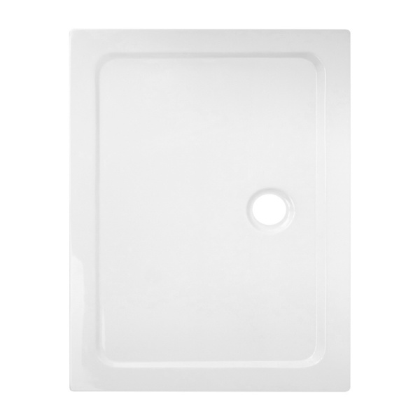 Cabina de dus dreptunghiulara din sticla securizata cu rame cromate si cadita de dus alba KZ12-ST03E 90 x 80 cm - Img 5